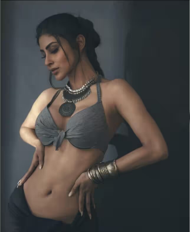 Bollywood Actress Mouni Roy grabs attention in grey Bralette Top watch photos 