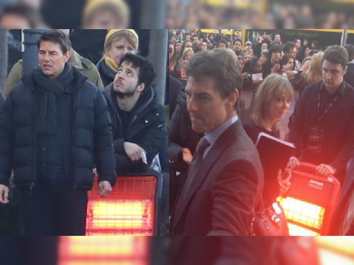 Tom Cruise Heater: ये टॉम क्रुझ का स्टाईल हैं! रेड कार्पेटवर अभिनेत्याच्या मागे 'हिटर'वाला  title=