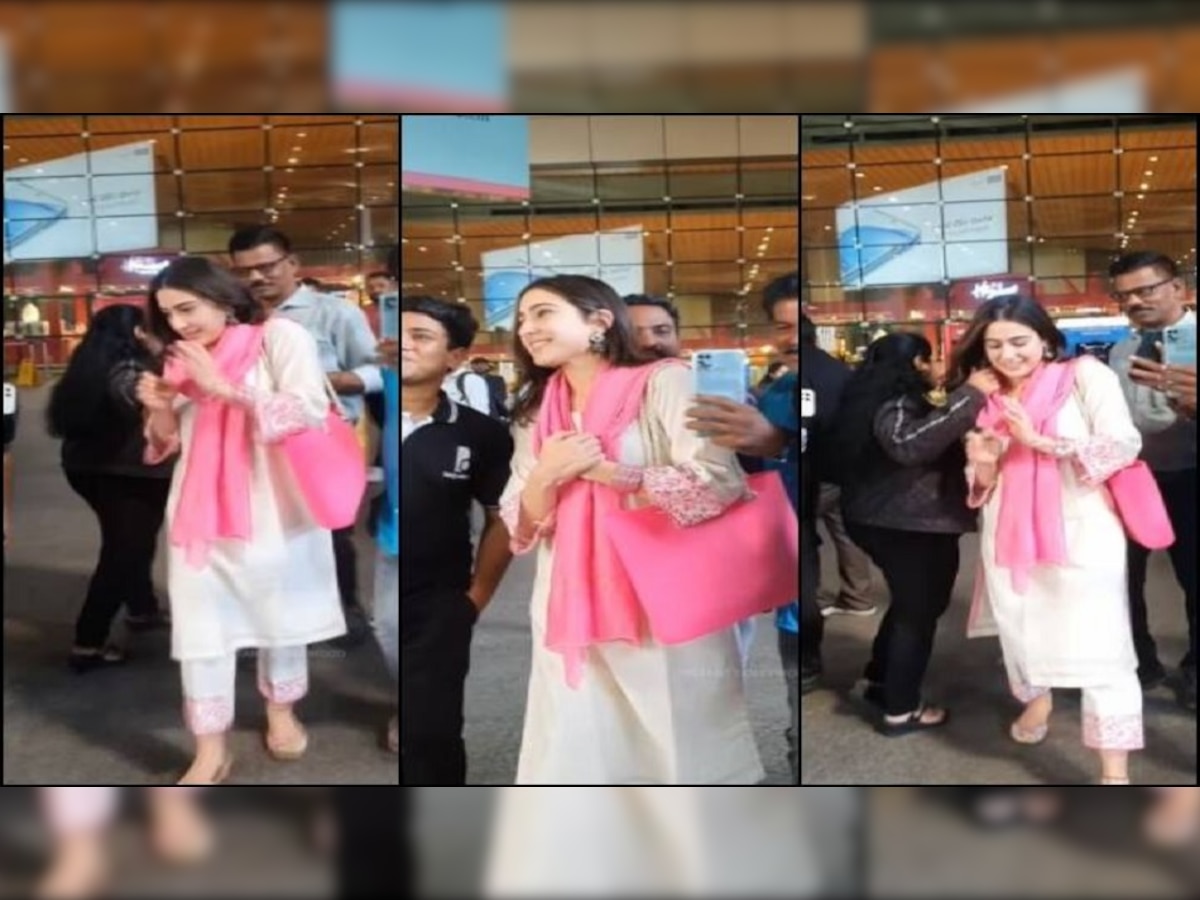Sara Ali Khan बरोबर विमानतळावर असं काही झालं...., Video पाहून सर्वच अस्वस्थ  title=
