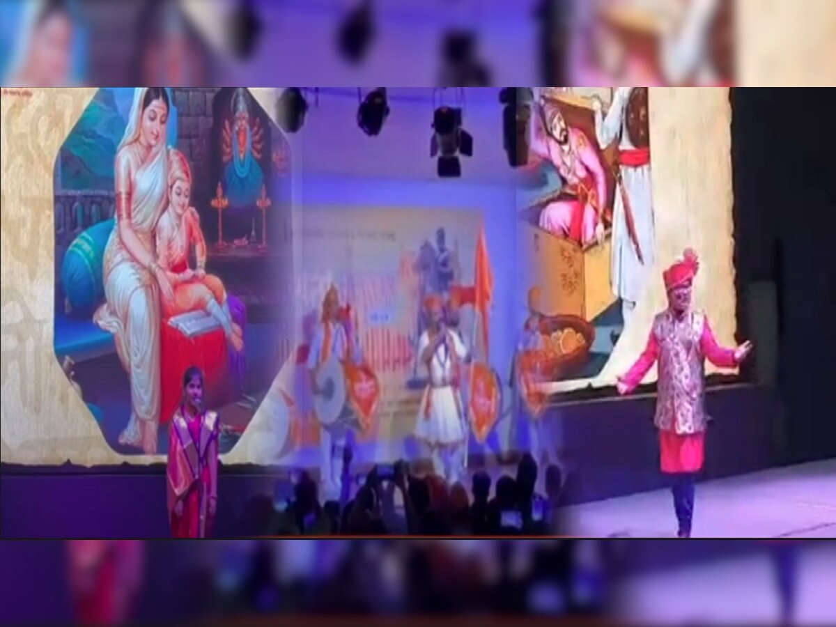 Shiv jayanti 2023 Dubai Video : 'जय भवानी'! शिव जयंतीच्या निमित्तानं दुबईमध्ये महाराजांच्या नावाचा जयघोष  title=