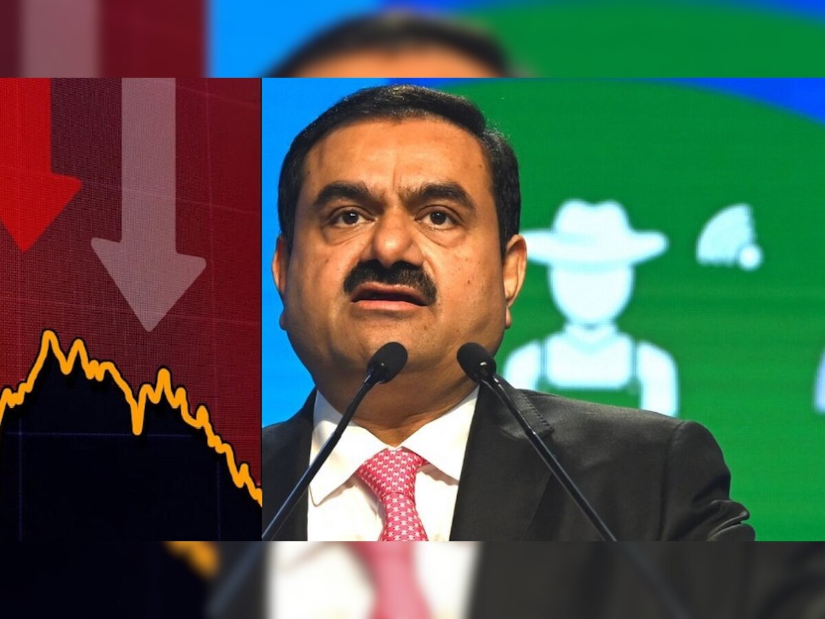 Adani Group Share Price: कट्यार काळजात घुसली! अदानींचे शेअर्स पुन्हा गडगडले; काही तासांत 4,55,46,32,50,000 पाण्यात... title=