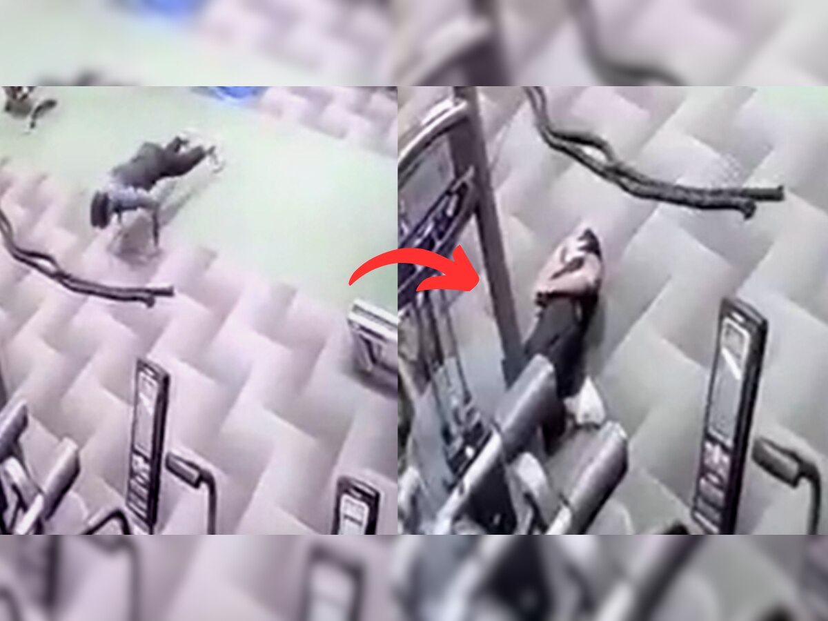 CCTV VIDEO: जिममध्ये वर्कआऊट करताना कॉन्स्टेबलचा अचानक मृत्यू, नेमकं काय झालं? पाहा... title=
