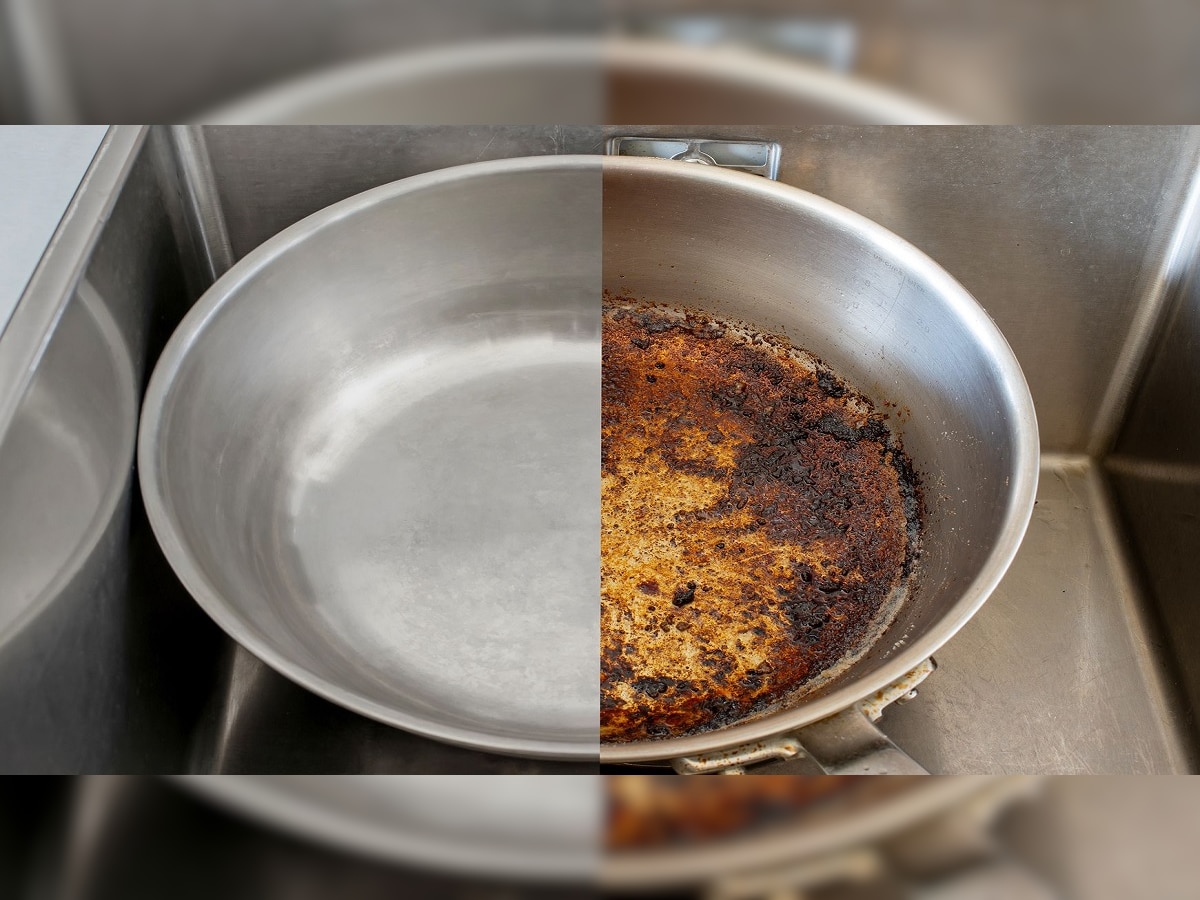 Kitchen Tips : स्वयंपाकाची करपलेली, खराब झालेली भांडी मिनिटांत स्वच्छ होतील; चमकवा नव्यासारखे title=