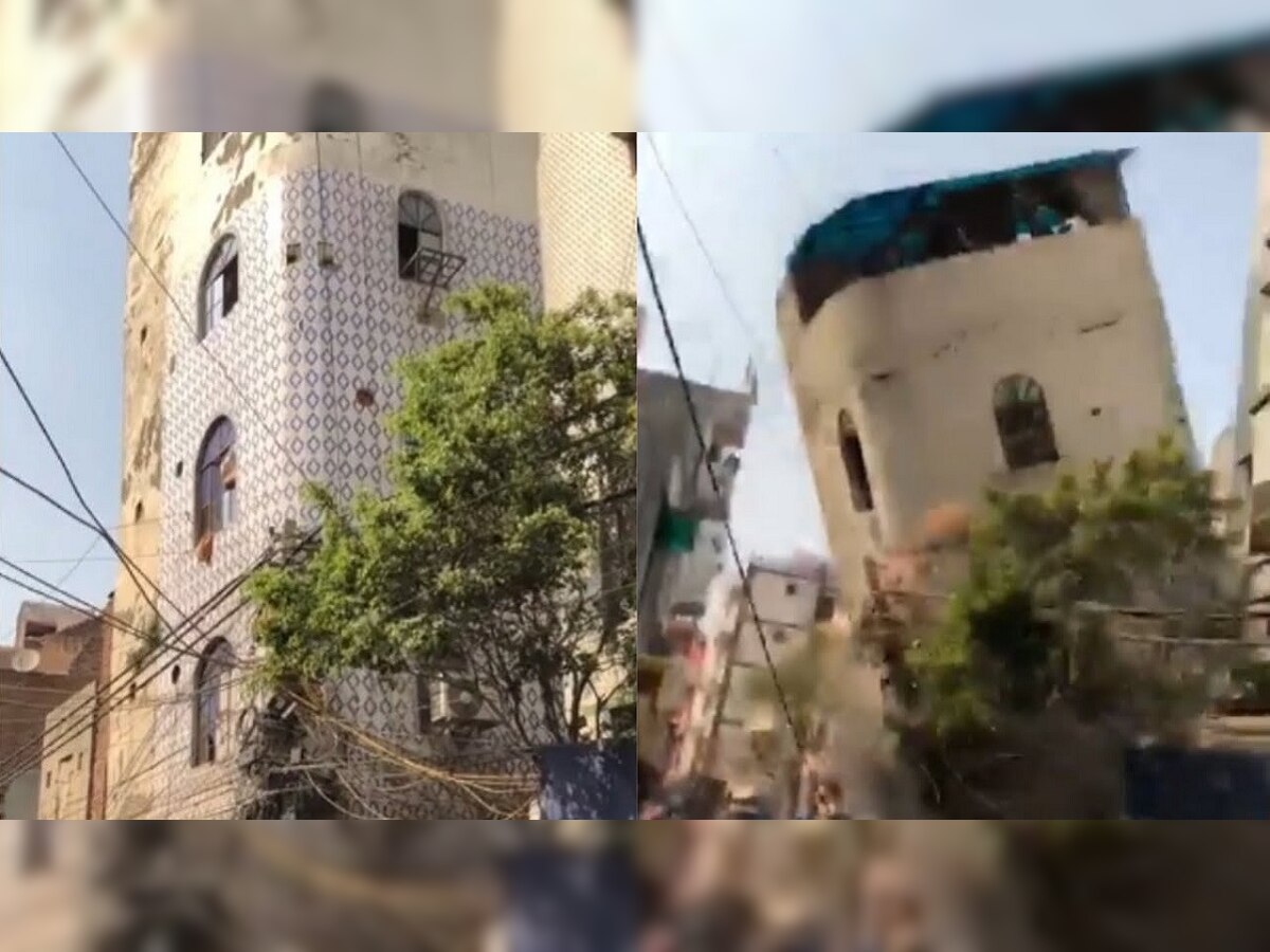 Delhi Building Collapse: एका क्षणात कोसळली 5 मजली इमारत, VIDEO पाहून थरकाप उडेल title=