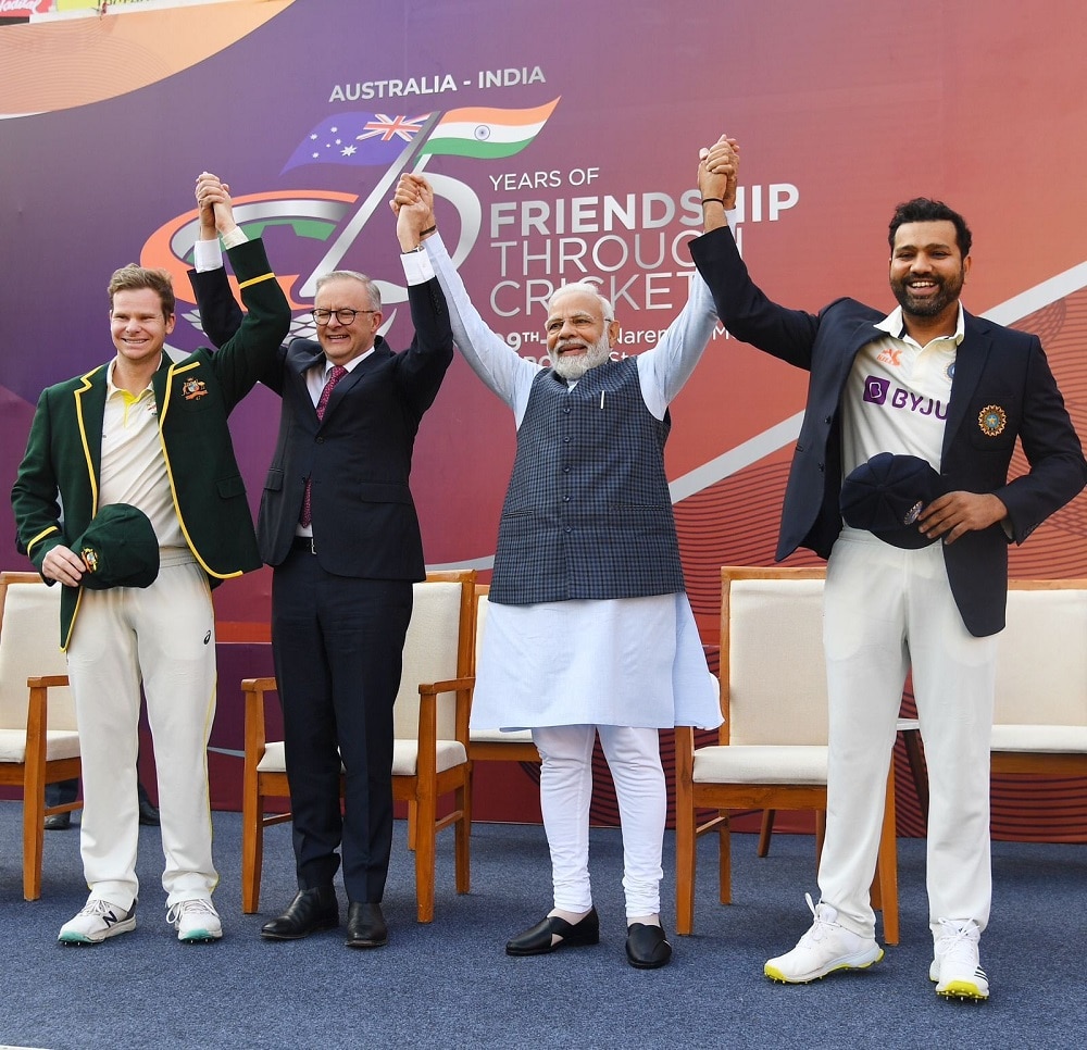 Modi Anthony Albanese In Ahmedabad Stadium