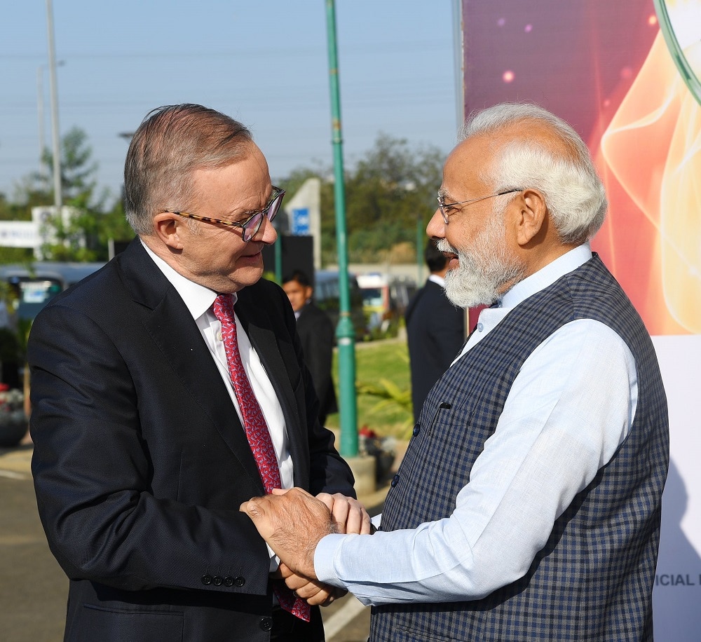 Modi Anthony Albanese In Ahmedabad Stadium