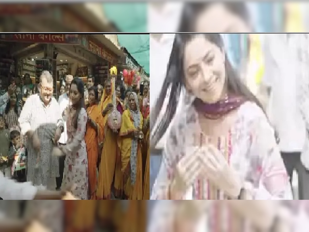 VIDEO : Sonalee Kulkarni अंबा देवी मंदिरासमोर गोंधळात सामील title=