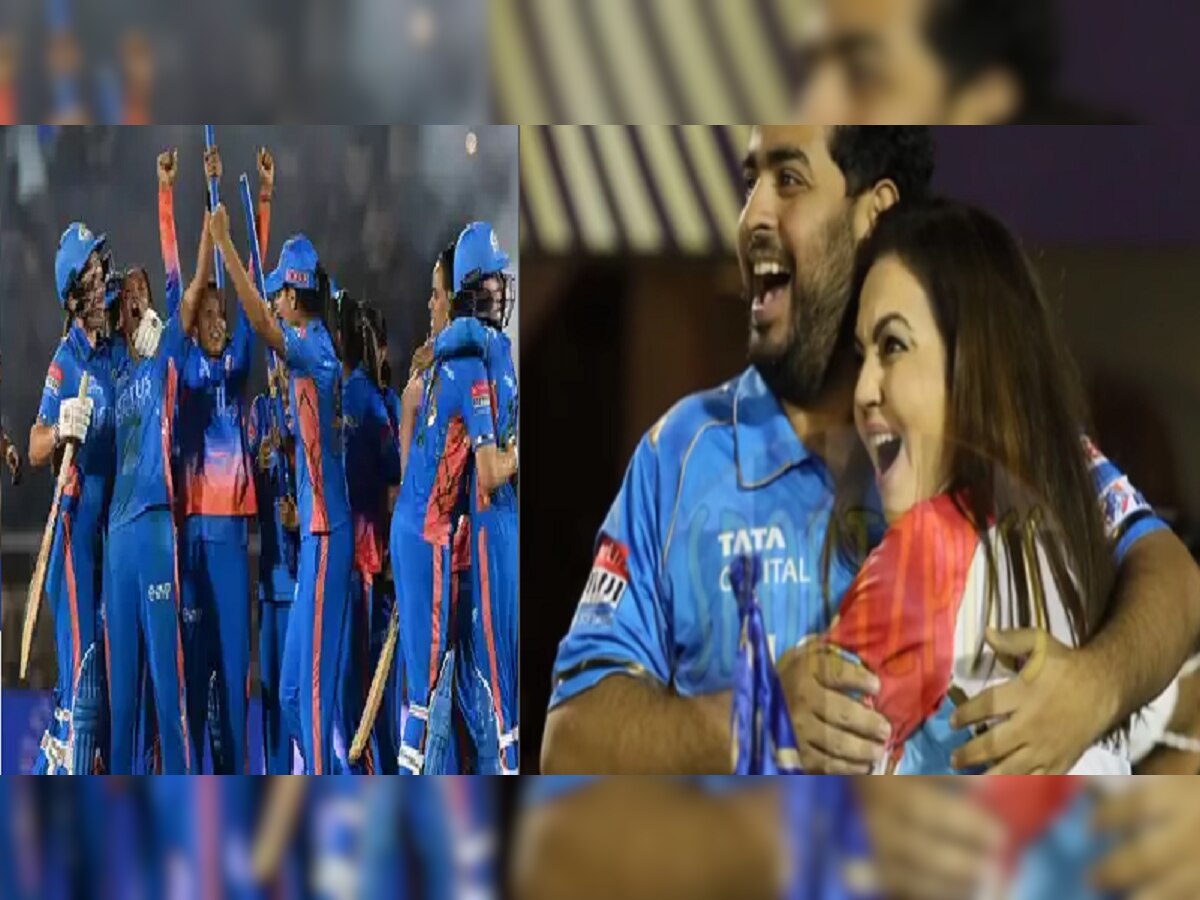 WPL 2023 Final ची क्विन 'Mumbai Indians', आकाश - नीता अंबानींसह खेळाडूंचा एकच जल्लोष; Video Viral title=