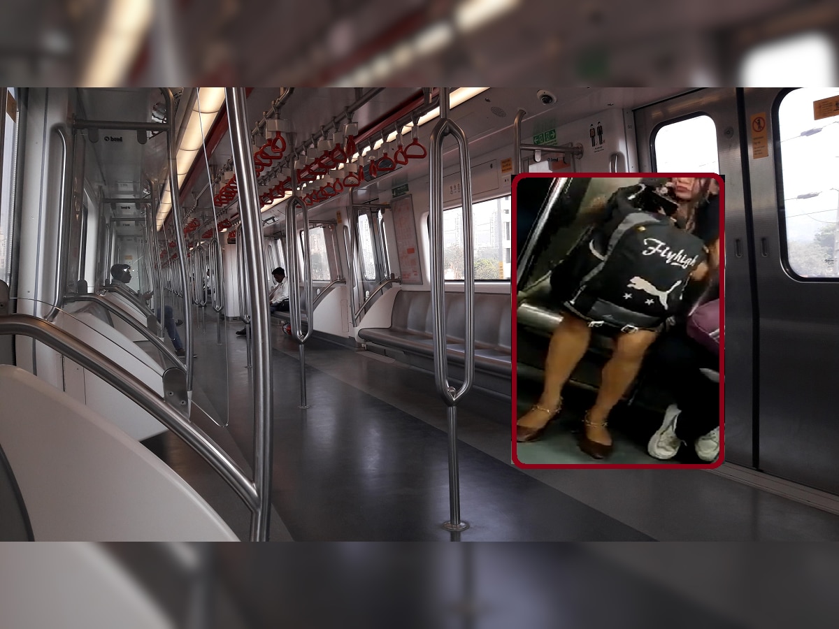 Delhi Metro Viral Video : मेट्रोमध्ये दिसली नवी "Uorfi Javed"! कपड्यांची स्टाईल पाहून प्रवाशांना फुटला घाम  title=