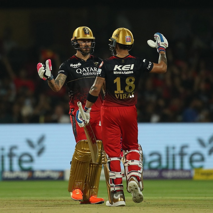 IPL 2023 photos how virat Kohli faf du Plessis plotted RCBs win over MI