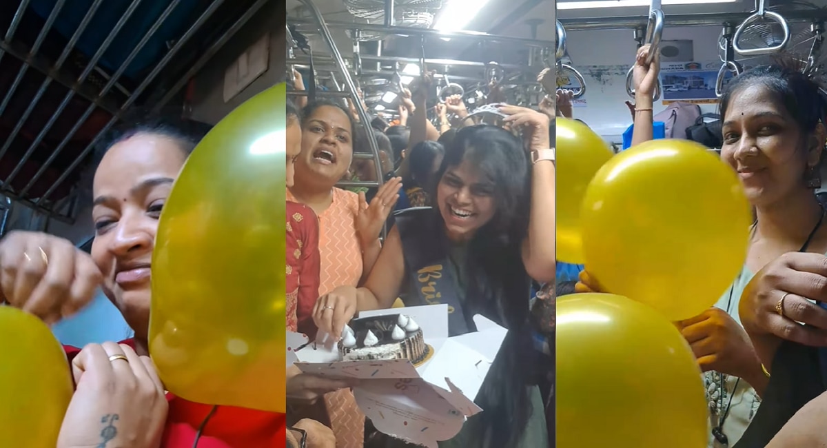 Mumbai Local Viral Video खचाखच भरलेल्या लोकलमध्ये 'त्या' तरुणीसाठी