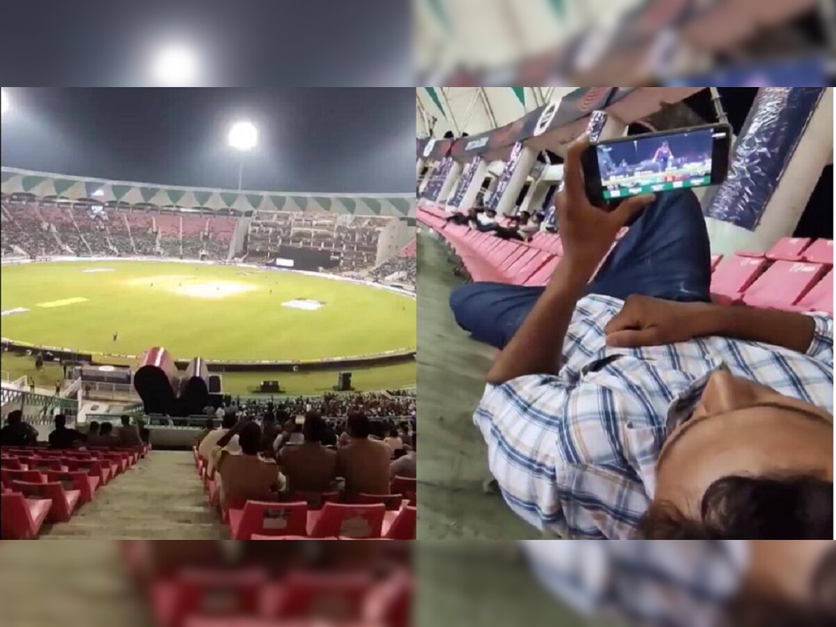 IPL 2023 : भावाचा नादच खुळा! तिकिट काढून स्टेडिअममध्ये गेला आणि मोबाईलवर सामना पाहिला... Video title=