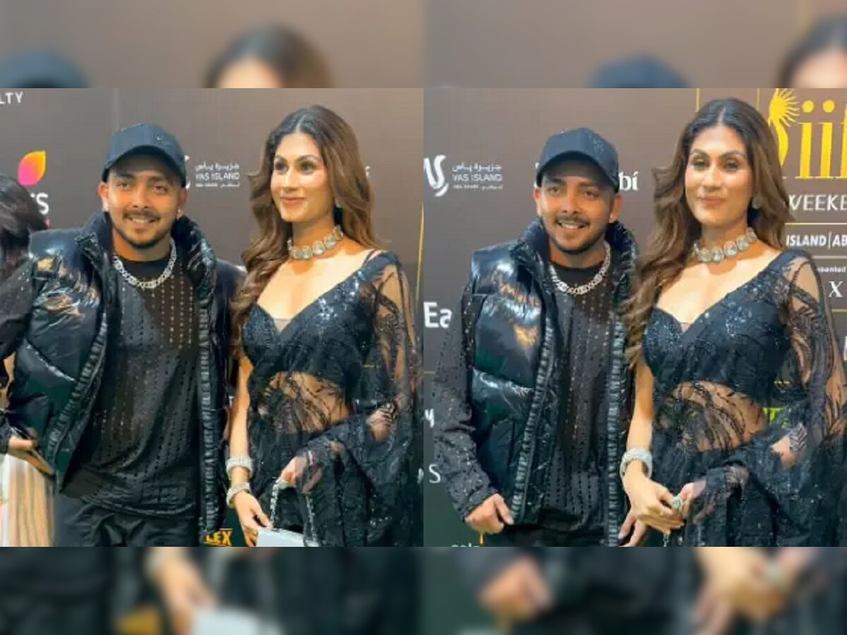 पृथ्वी शॉ पहिल्यांदाच गर्लफ्रेंडसह आला समोर; IIFA Awards ला लावली हजेरी; PHOTO व्हायरल title=