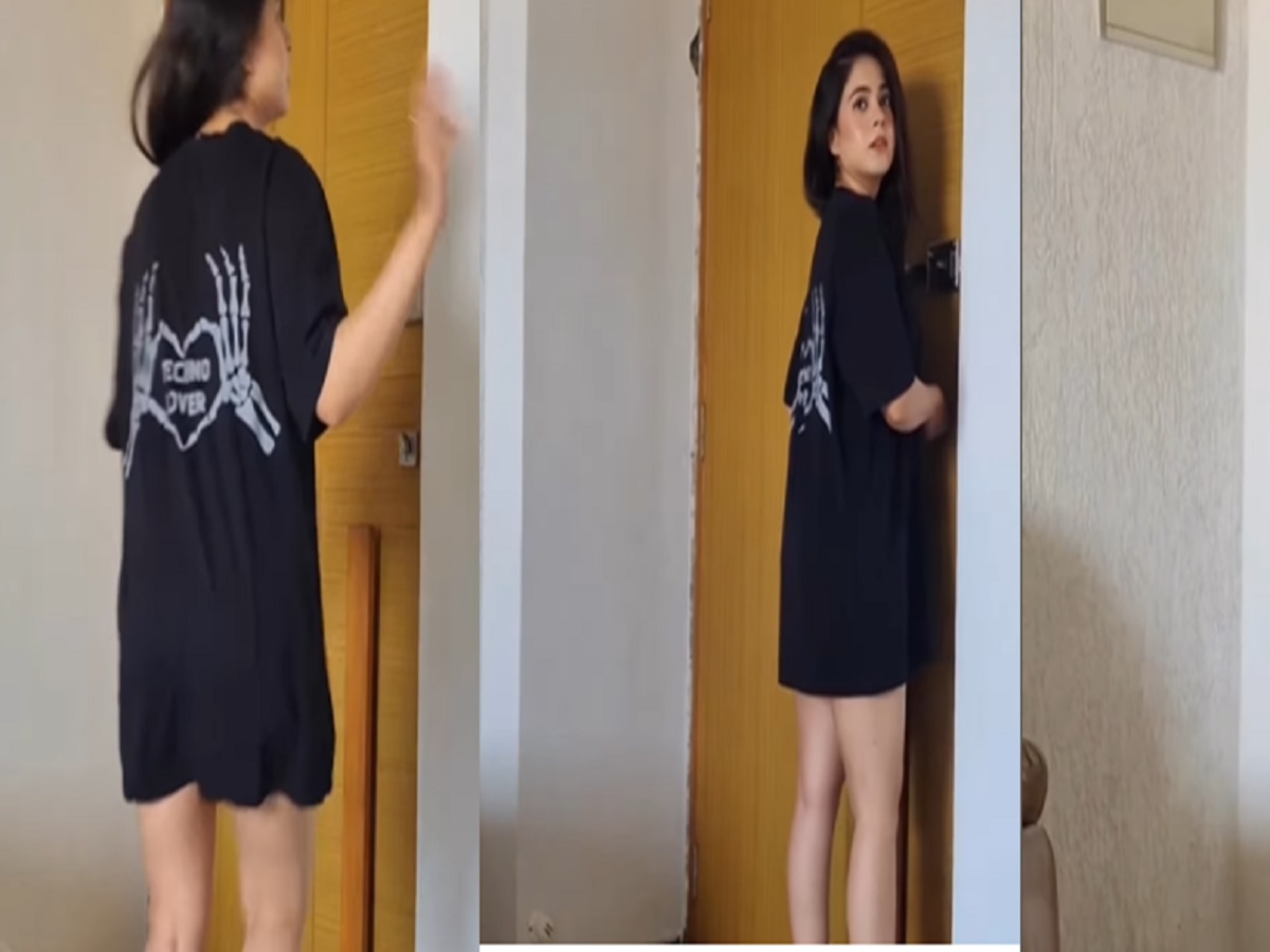 ती फक्त टीशर्ट घालून बाहेर पडत होती, आईने टोकताच...मजेशीर Video Viral 