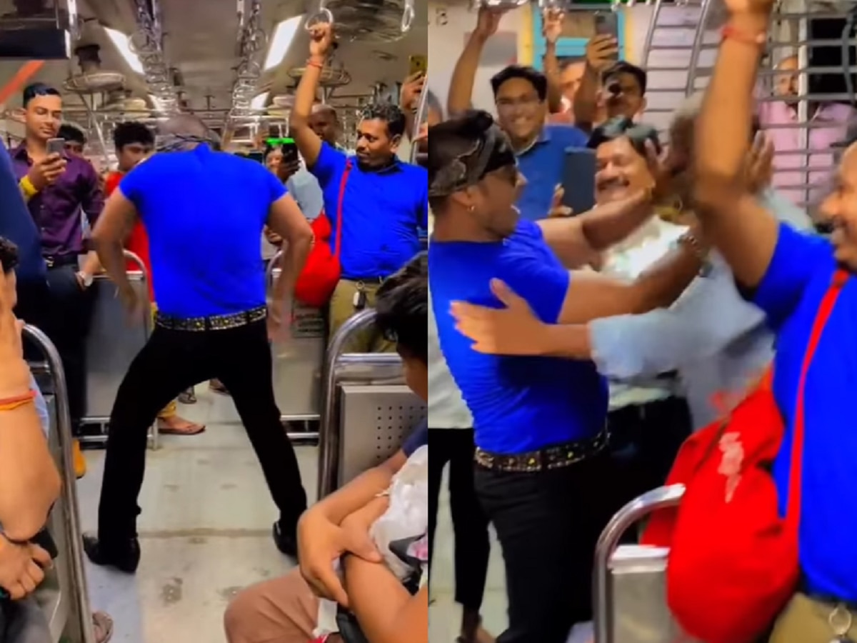 Mumbai Local Train : लोकल ट्रेनमध्ये सलमानचा जलवा, डान्स करतानाचा Video Viral  title=