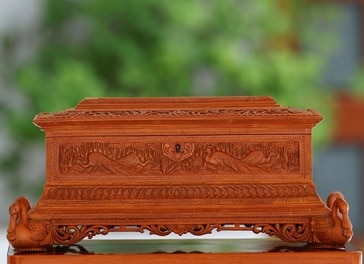 Prime Minister Narendra Modi presents a special sandalwood box to US President Joe Biden