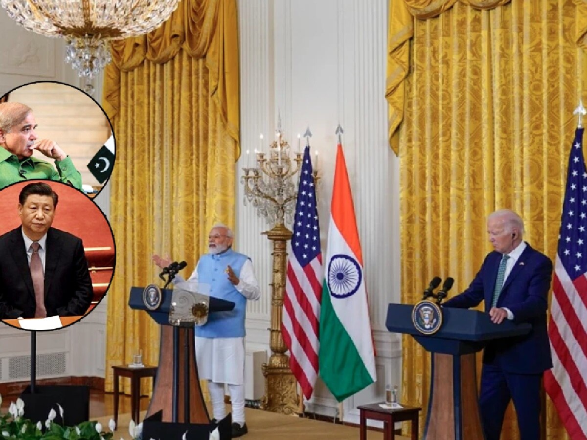 मोदींनी पाकिस्तान, चीनला सुनावलं! बायडेन यांच्या समोरच White House मधून साधला निशाणा title=