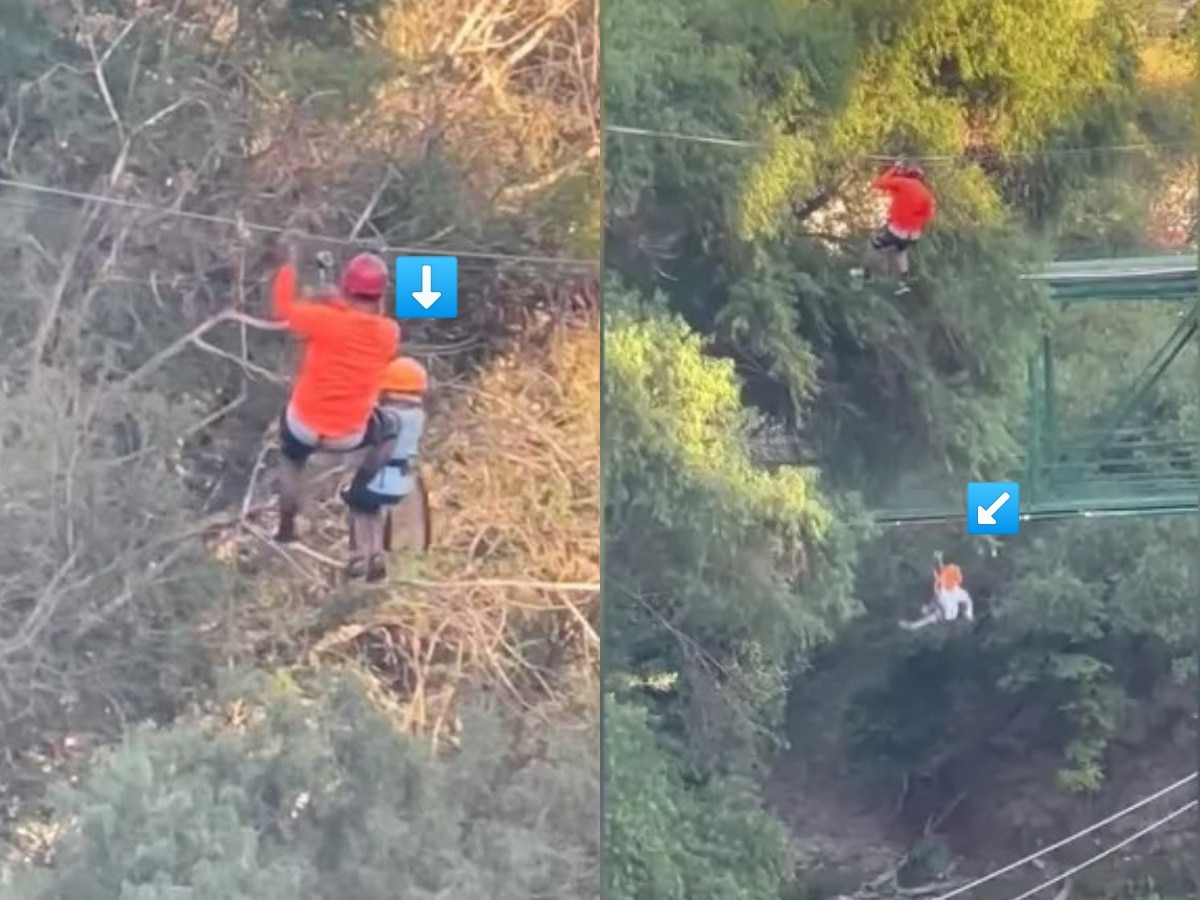 6 वर्षांचा चिमुरडा जिपलाइनवरुन जात असतानाच हार्नेस तुटला; पकडणार इतक्यात 40 फूट खाली कोसळला अन्...; थरकाप उडवणारा VIDEO title=
