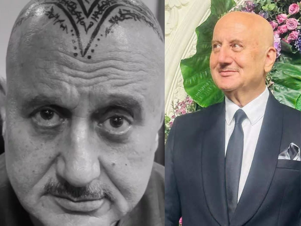 Anupam Kher यांनी चक्क डोक्यावर काढला टॅट्यू! व्हिडीओ व्हायरल  title=