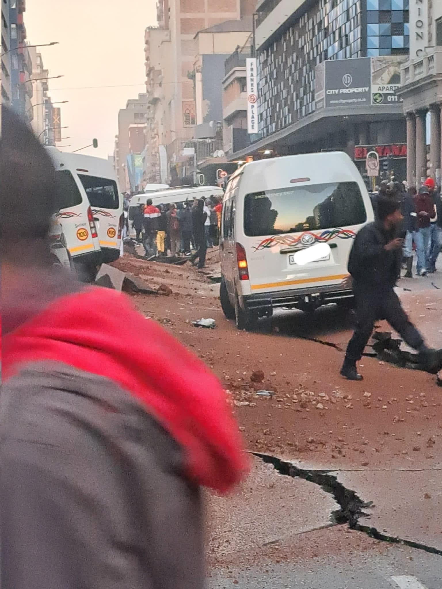 Explosion Suddenly Rips Open Roads Flips Cars In Johannesburg South Africa