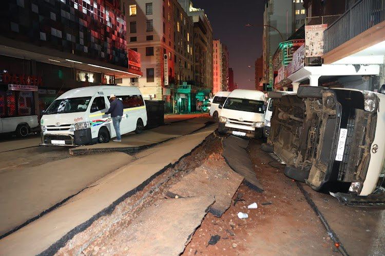 Explosion Suddenly Rips Open Roads Flips Cars In Johannesburg South Africa