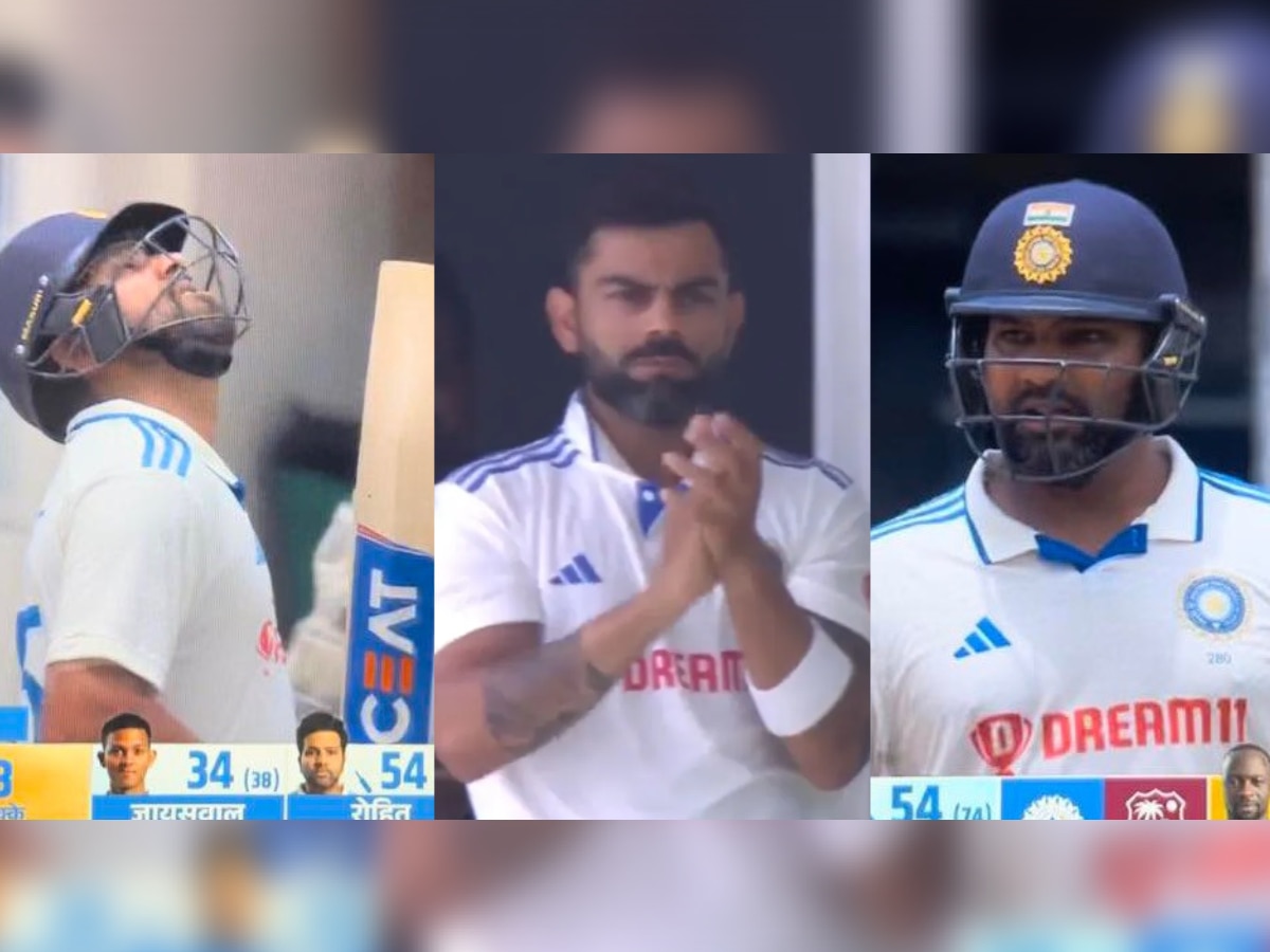 IND vs WI : रोहित शर्माचं यश विराटला पचेना? हिटमॅनच्या अर्धशतकानंतर झालं असं की...! title=