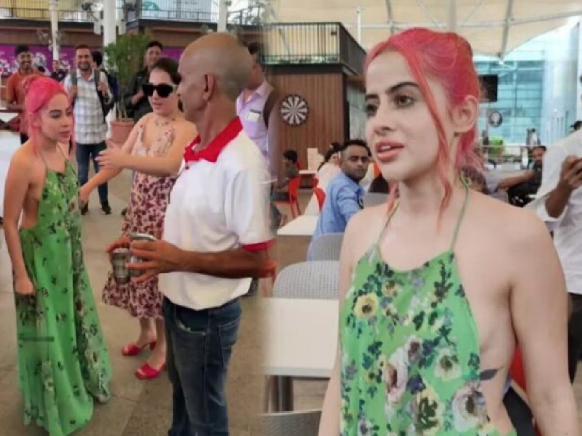 Video: "भारताचं नाव खराब करतेस!" उर्फीचा ड्रेस पाहून आजोबांचा संताप; मुंबई एअरपोर्टवर राडा title=