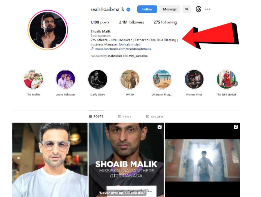 Shoaib Malik Change Instagram Bio Divorce With Sania Mirza