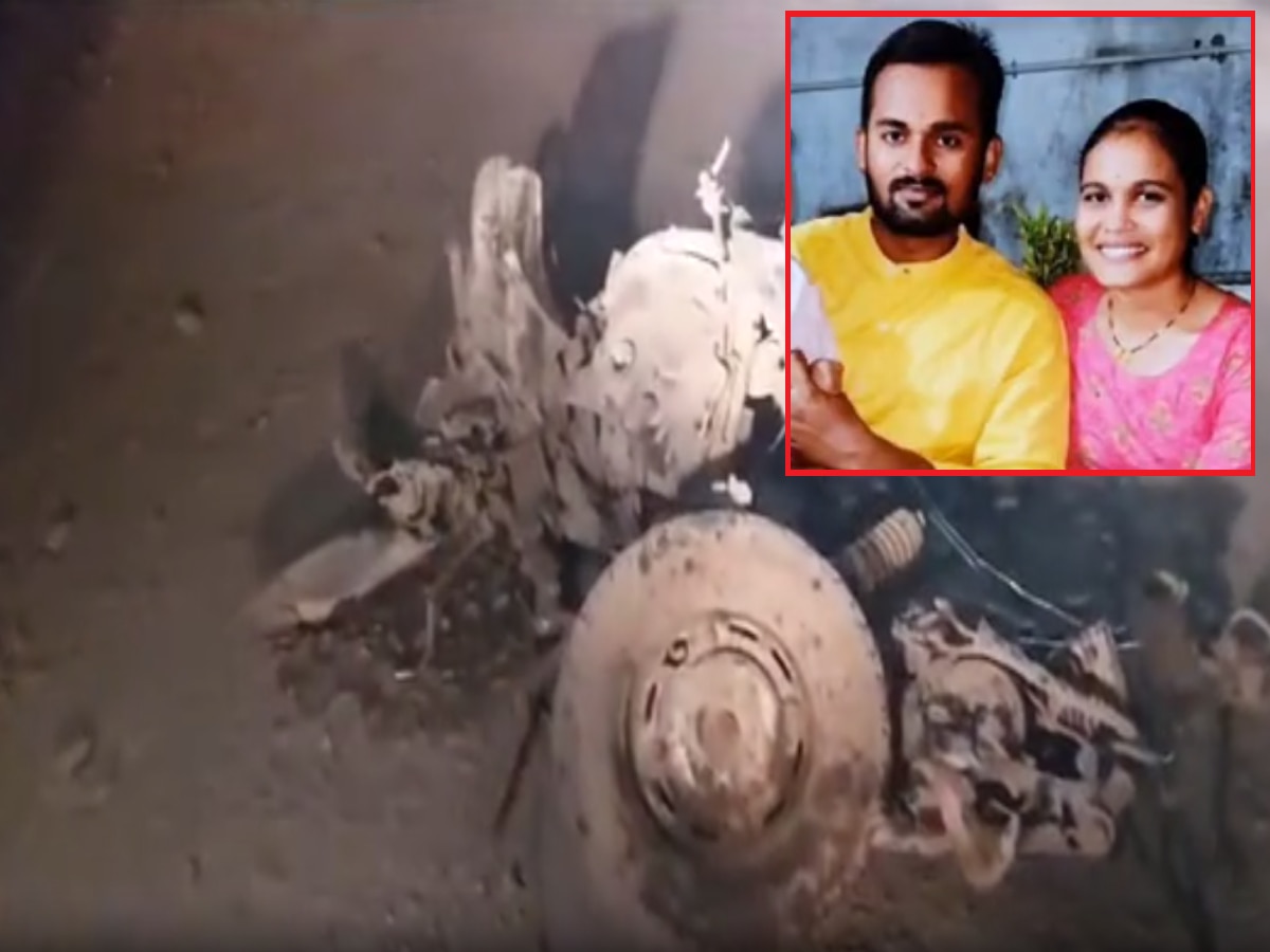 ट्रकच्या धडकेत स्कूटरचे दोन तुकडे; भीषण अपघातात चिमुरडीसह आई वडिलांचा जागीच मृत्यू