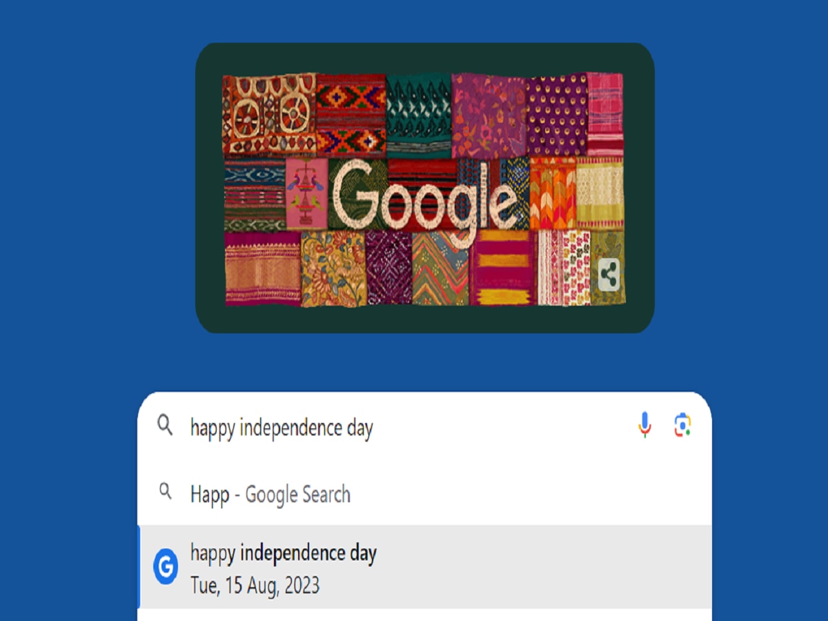 Independence Day 2023 निमित्तानं Google सजलं; पाहा कोणाला समर्पित आहे आजचं Doodle  title=
