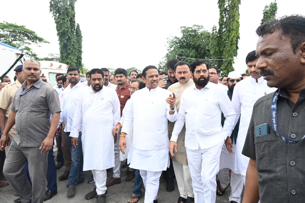 CM Eknath Shinde Irshalwadi Landslide Shelter Camp Visit