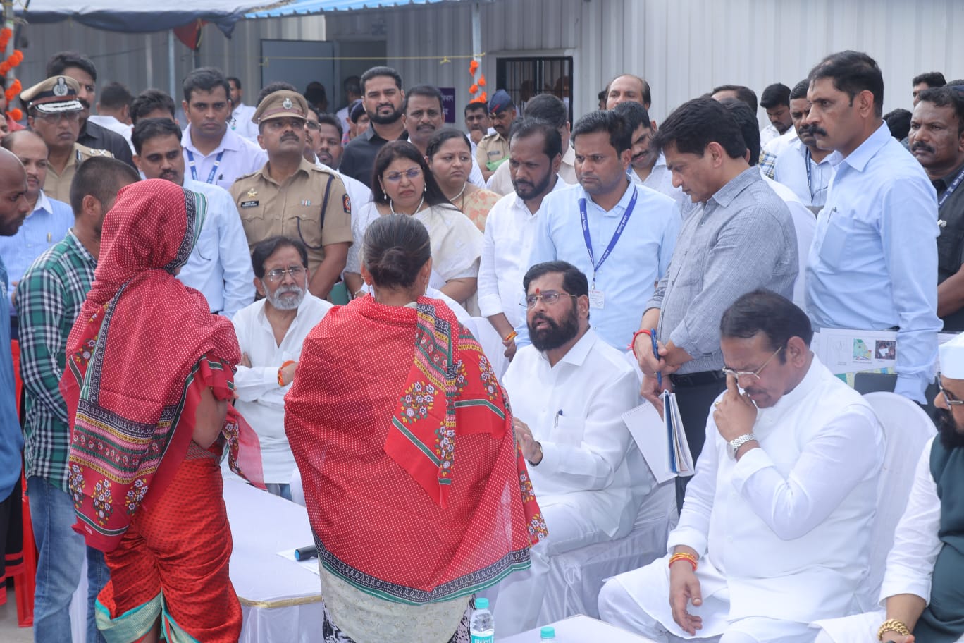 CM Eknath Shinde Irshalwadi Landslide Shelter Camp Visit