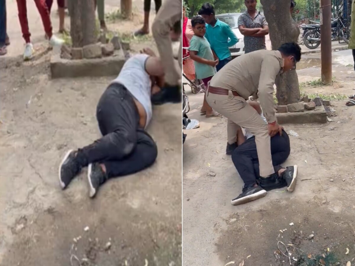 Video : बुटाने तुडवले, छातीवर लाथ मारली; कौटुंबिक वाद सोडवायला गेलेल्या व्यक्तीला पोलिसाकडून मारहाण title=