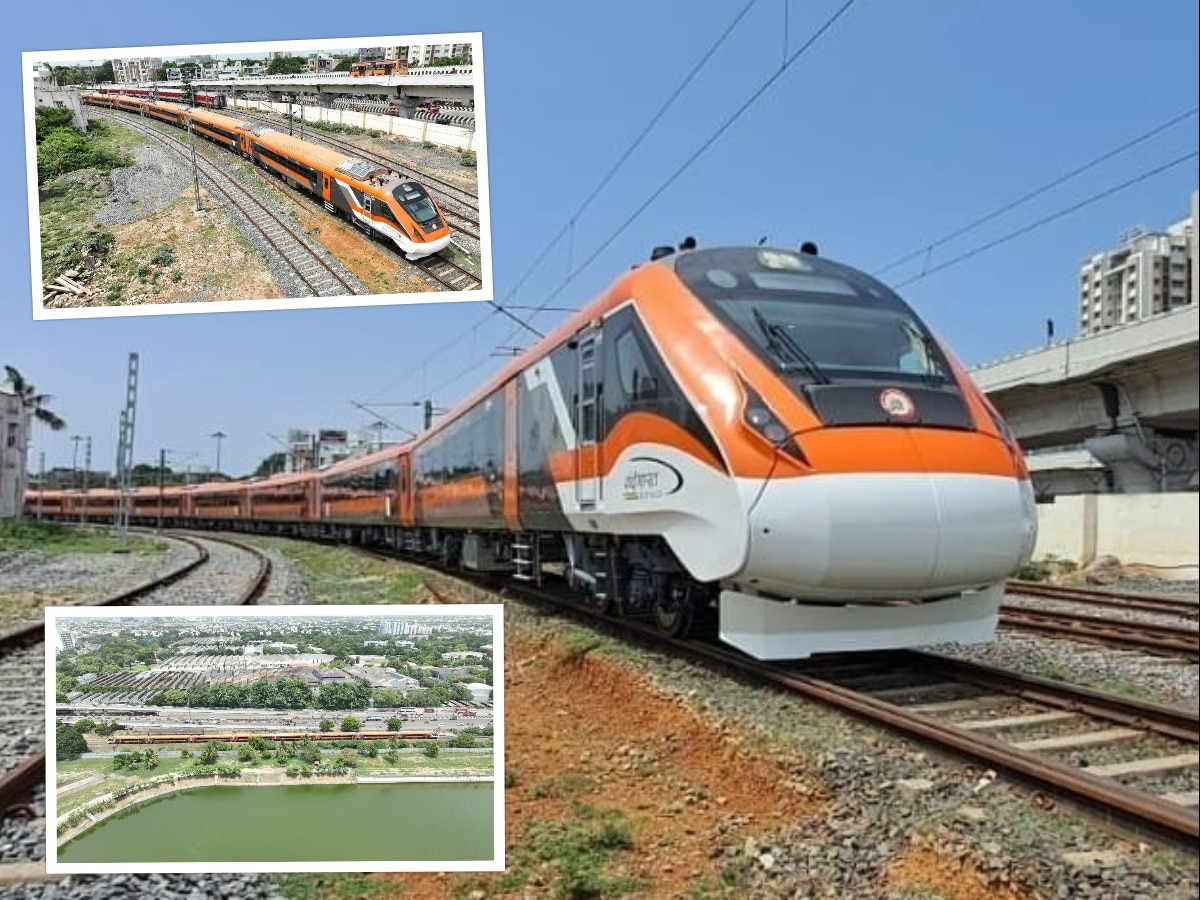 ट्रॅकवर धावली भगव्या रंगातील 'वंदे भारत ट्रेन', फिचर्समध्ये तब्बल 25 मोठे बदल; पाहा PHOTOS title=