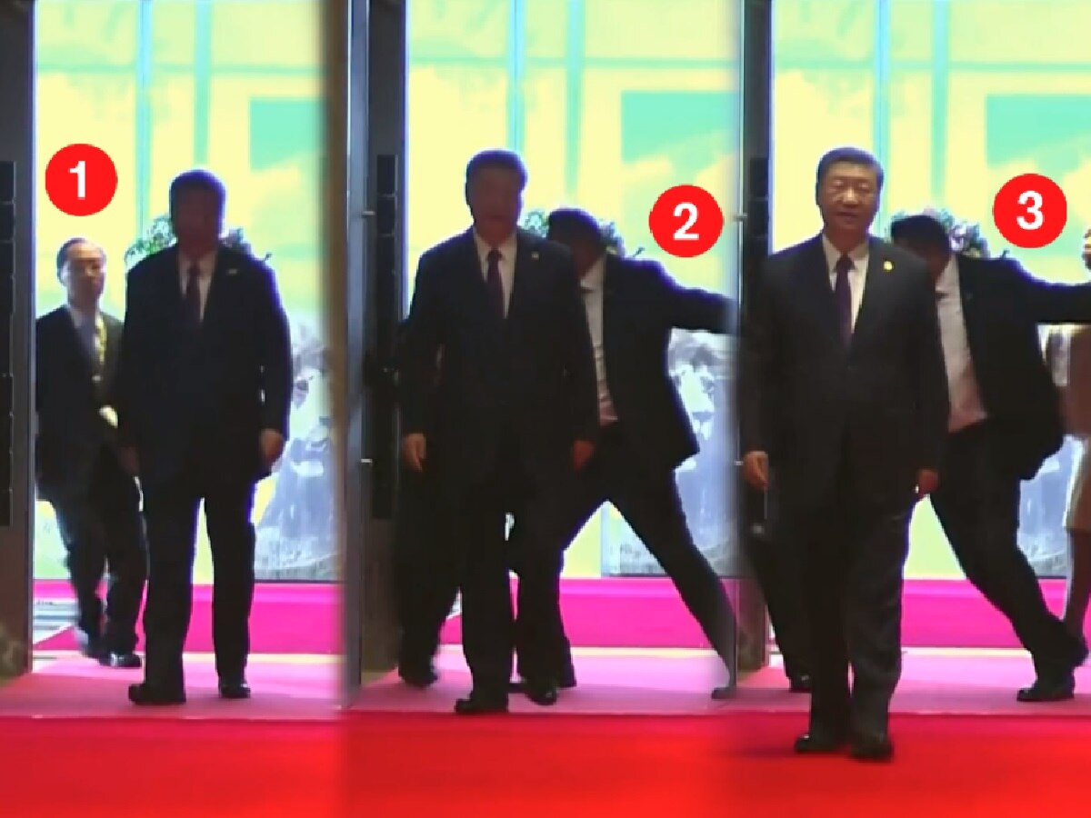 Xi Jinping यांच्या बॉडीगार्डला मागच्या मागे अडवलं अन्...; Red Carpet वरील धक्कादायक Video title=