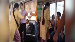 Video : 'तू मला पागल कसा म्हणालास?'; दिल्ली मेट्रोत महिलांचा पुन्हा राडा, तरुणालाही ओढलं भांडणात