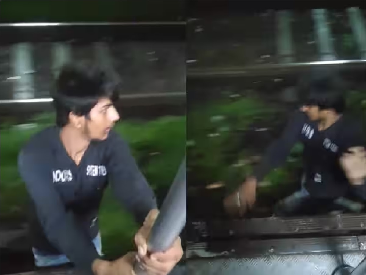 Video : प्लॅटफॉर्म येण्याआधीच तरुणाने लोकल ट्रेनमधून मारली उडी; कुर्ला-मानखुर्द दरम्यान प्रकार title=