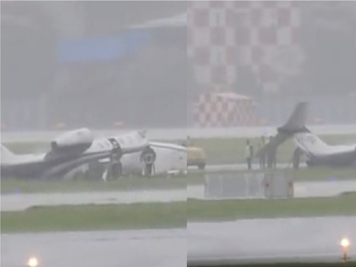 मुंबईत खासगी विमान कोसळले, खराब हवामानामुळं विमानतळावरच अपघात