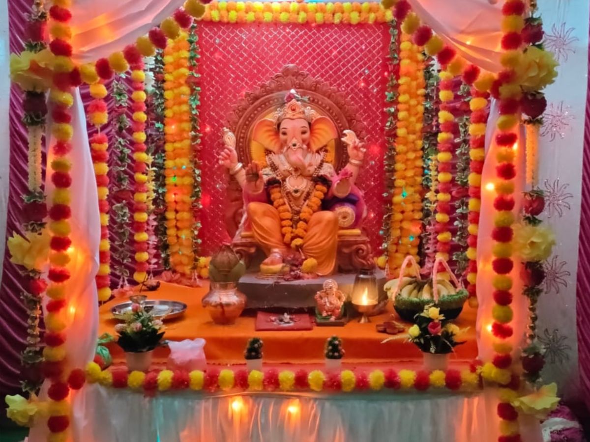 Ganesh Utsav Celebration And Unique decoration In households