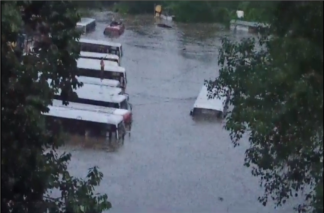 Rescue of bus worker at Morbhavan bus station