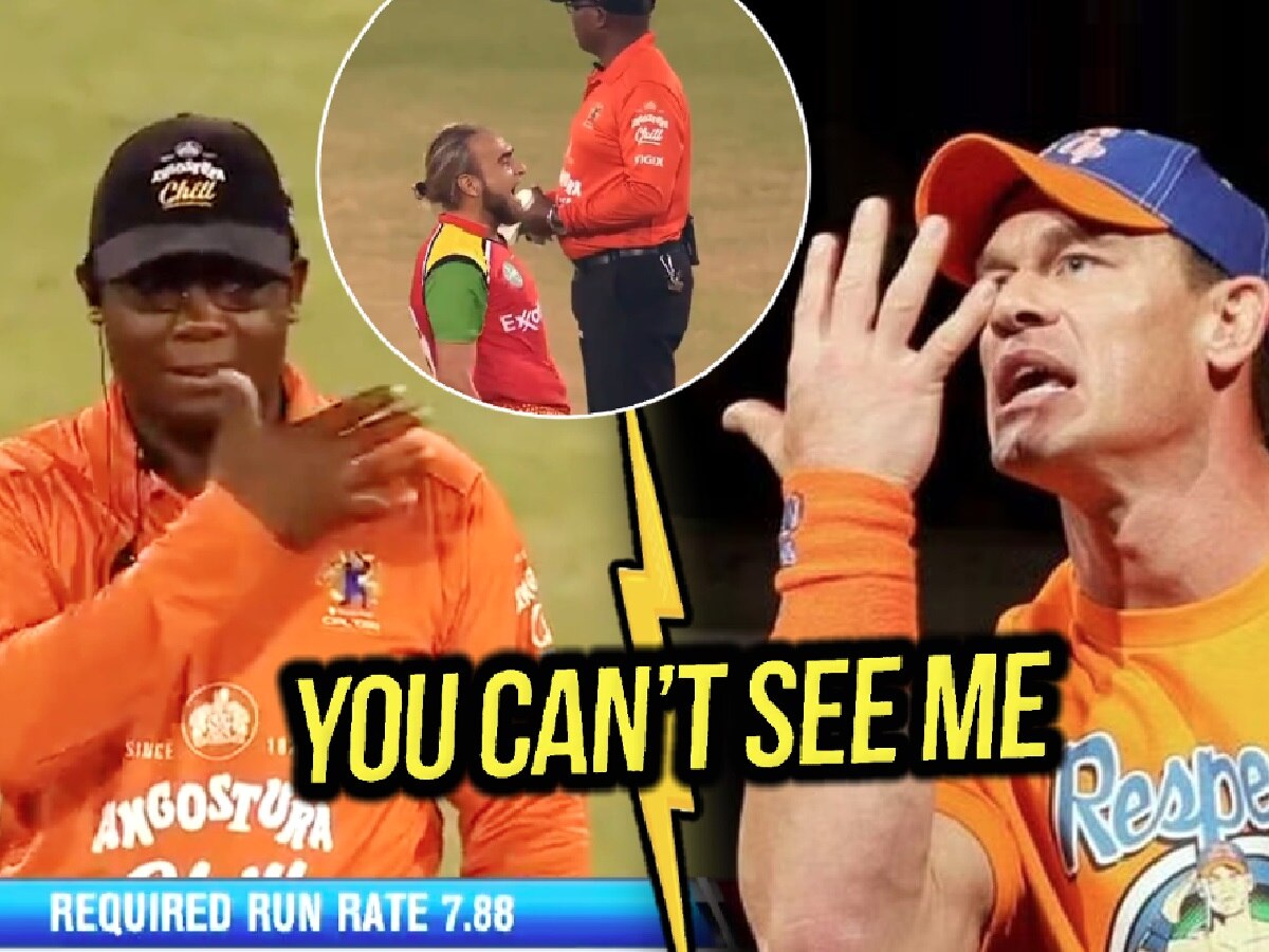 अंपायरच्या अंगात John Cena शिरला अन्...; बॉलर विकेटसाठी अपील करताच काय झालं पाहा Video title=