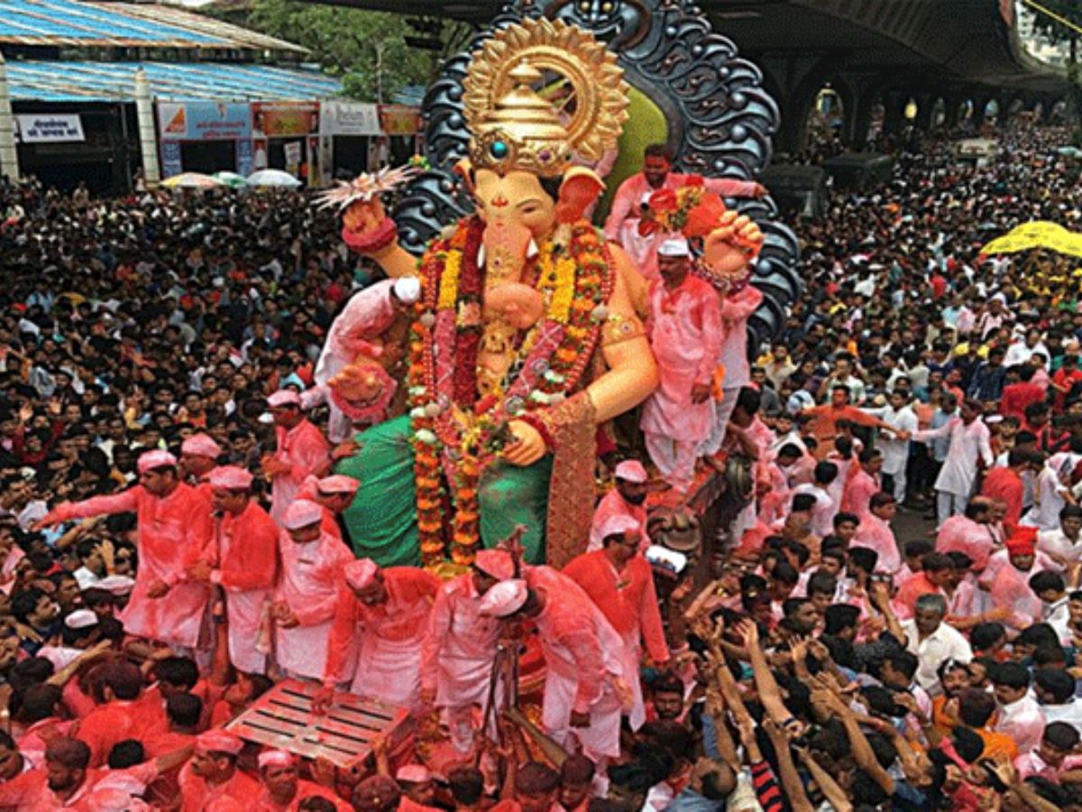 Lalbaghcha Raja Visarjan 2023 Girgaon chowpaty time Process News in Marathi