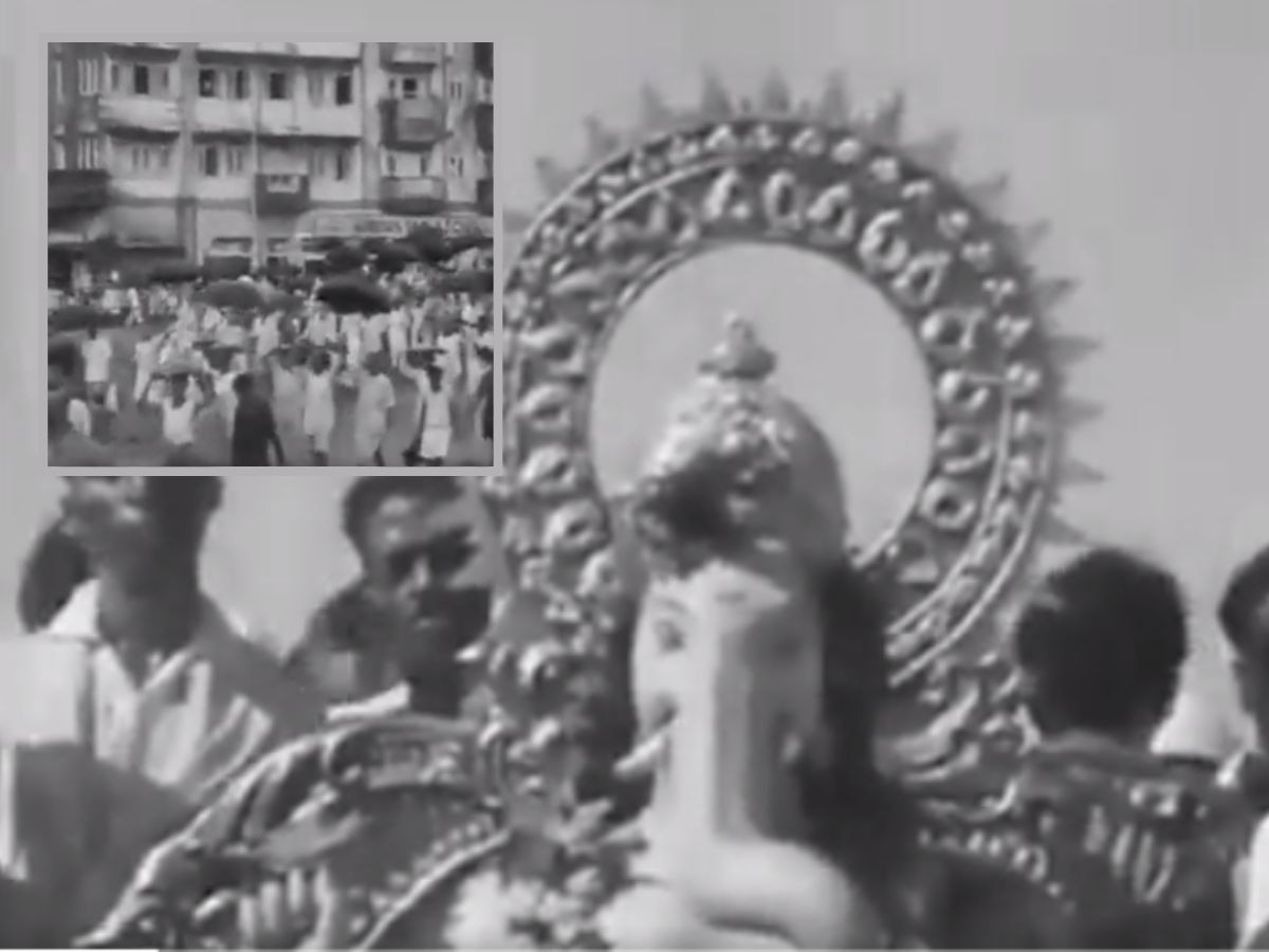 Lalbaugcha Raja Visarjan: 74 वर्षांपूर्वी अशी होता 'लालबागचा राजा'ची मिरवणूक; जुन्या मुंबईतील गणेश विसर्जनाचा Video एकदा पाहाच  title=