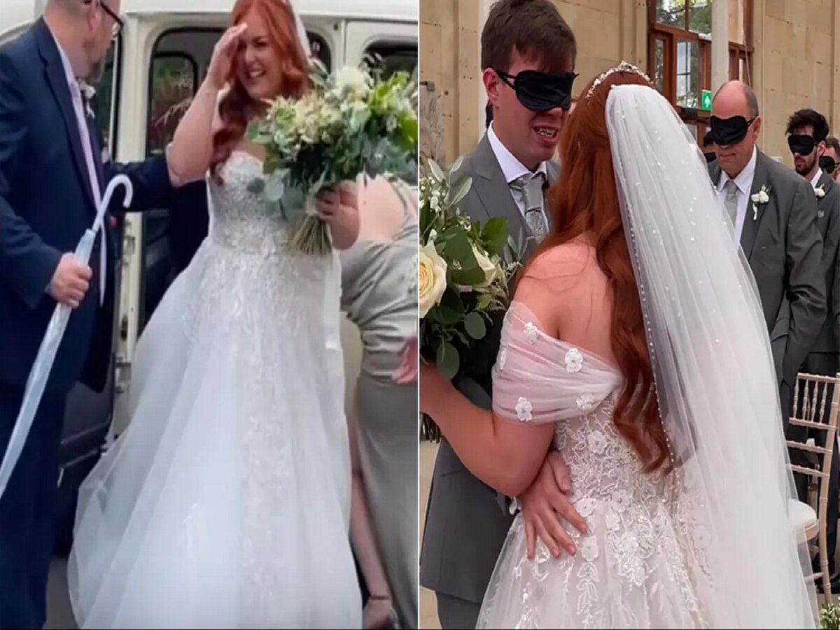 Video लग्नाच्या दिवशी नवरीने वऱ्हाड्यांसह नवरदेवाच्या डोळ्यांवर