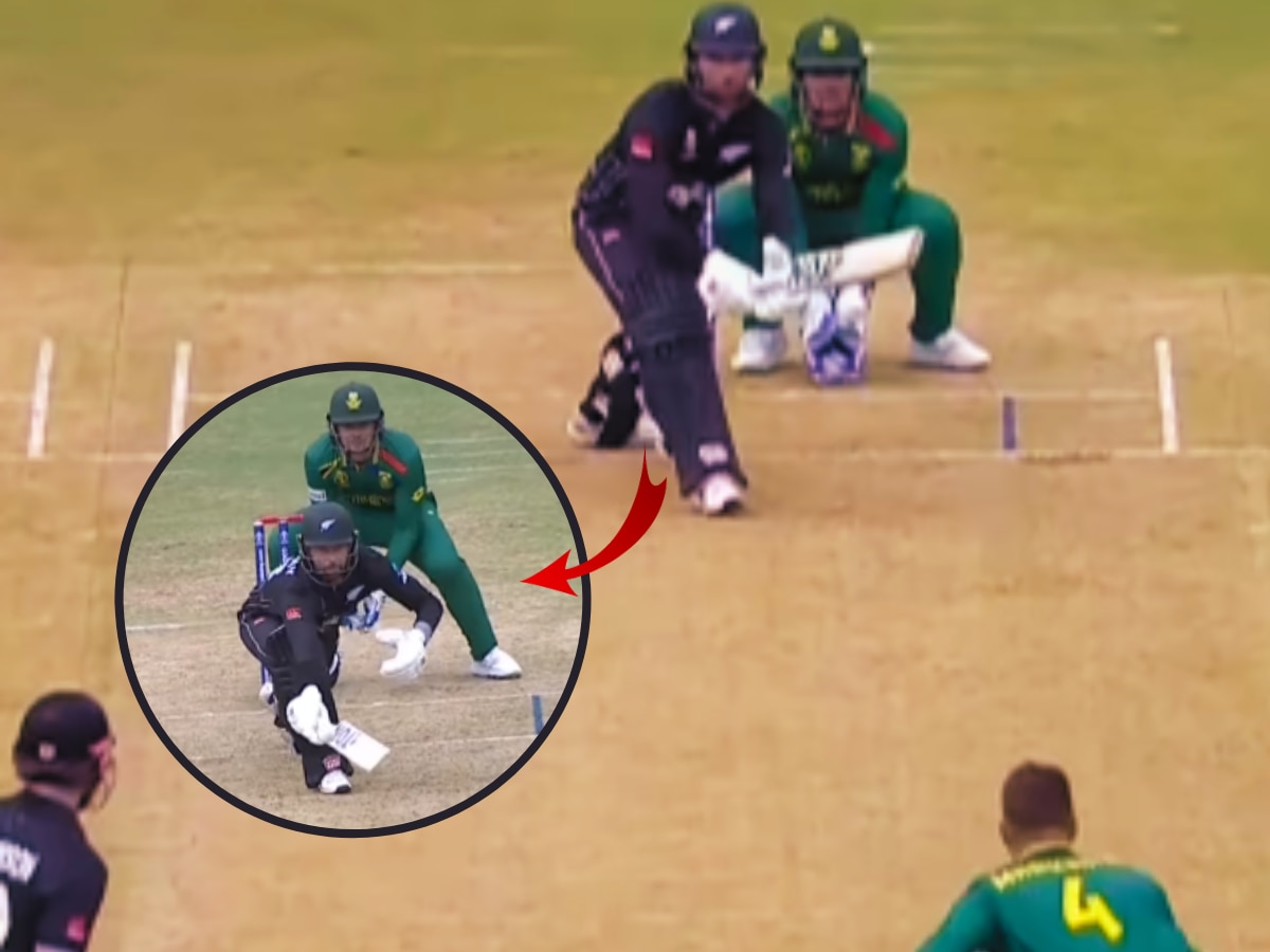 NZ vs SA : क्रिकेटच्या सामन्यात नवा 'बॅडमिंटन शॉट', Devon Conway चा हिट पाहून डिव्हिलियर्सला विसराल; पाहा Video title=