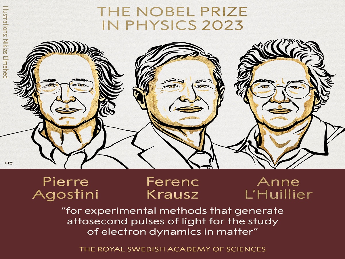 Nobel Prize 2023: कुणीच केला नाही असा प्रयोग करणाऱ्या ऑगस्टीनी, क्राऊसज आणि हुलियर यांना भौतिकशास्त्रातील नोबेल Nobel Prize 2023: कुणीच केला नाही असा प्रयोग करणाऱ्या ऑगस्टीनी, क्राऊसज आणि हुलियर यांना भौतिकशास्त्रातील नोबेल