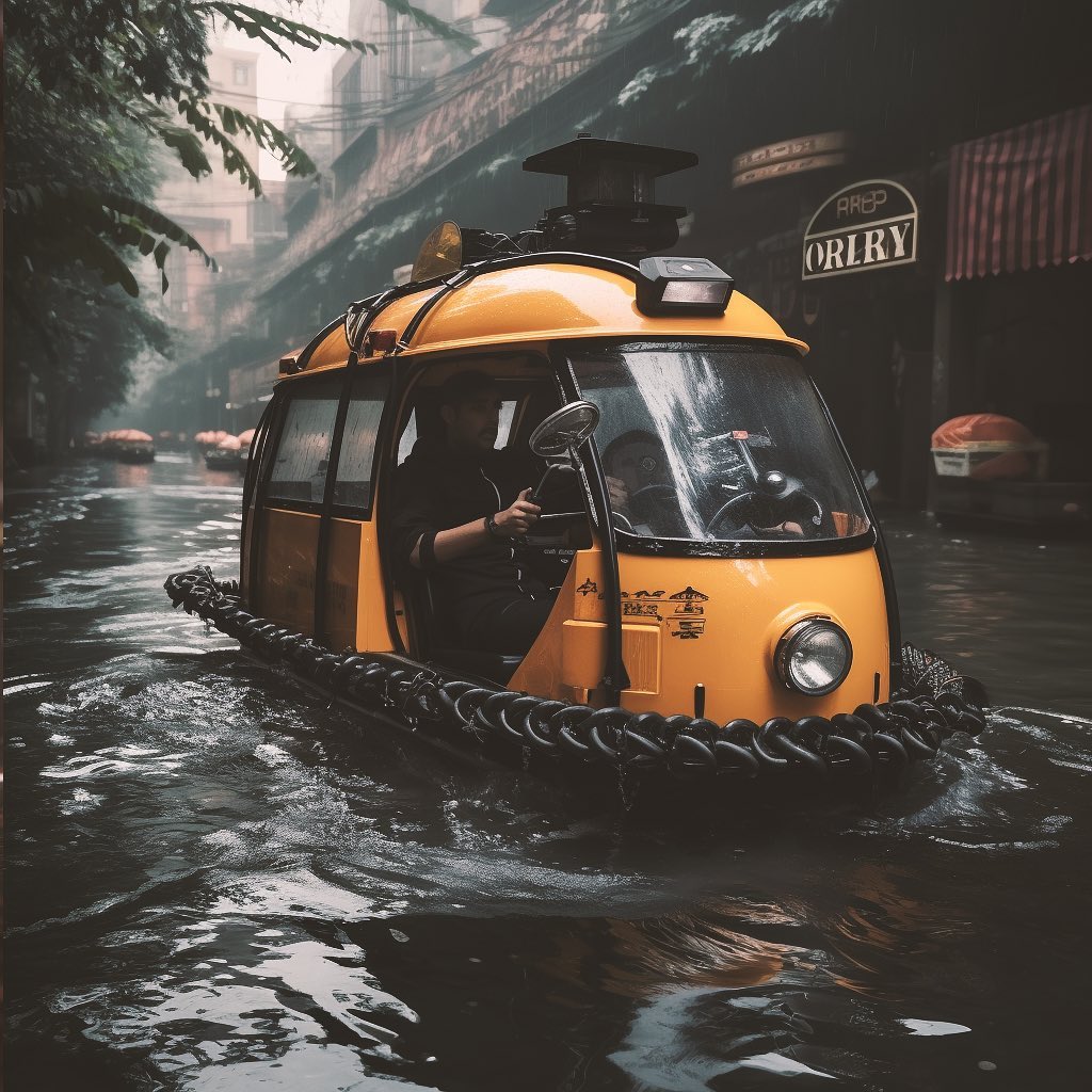 Mumbai Rains Vehicles That Should Have Been Built For City By Now AI Art By Mumbaikar