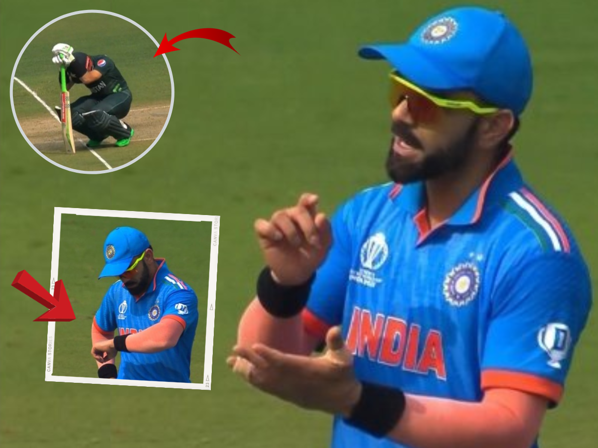 IND vs PAK : दीड लाख प्रेक्षकांसमोर Virat Kohli ने घेतली टाईमपास करणाऱ्या रिझवानची शाळा; पाहा Video IND vs PAK : दीड लाख प्रेक्षकांसमोर Virat Kohli ने घेतली टाईमपास करणाऱ्या रिझवानची शाळा; पाहा Video