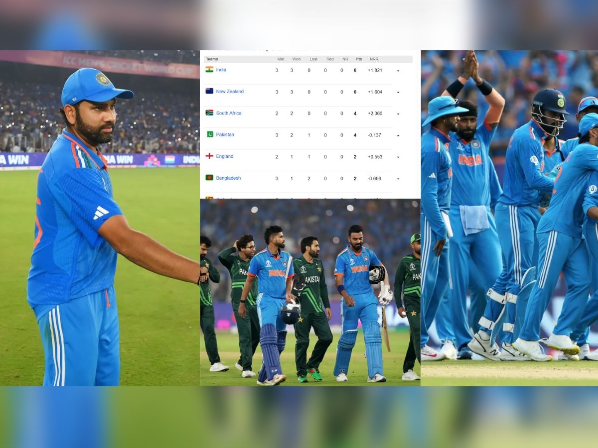 World Cup : पाकिस्तानला हरवल्यानंतर टीम इंडियाला सेमीफायनल गाठण्यासाठी किती सामने जिंकावे लागणार? पाहा कसं आहे समीकरण title=