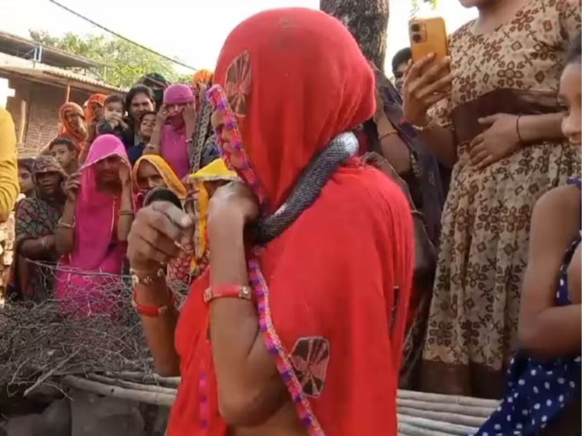 घरात घुसलेला साप महिलेने गळ्यात टाकला; म्हणाली, माझ्या मुलानेच पुर्नजन्म घेतलाय, पण 2 दिवसातच... title=